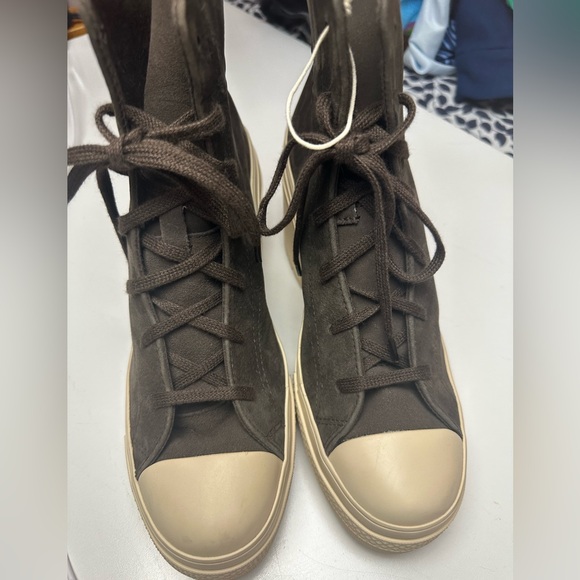 Chuck 70 De Luxe Chunky Heel Platform High Top Sneakers In Coffee Break NWOT 9.5 - Picture 12 of 16